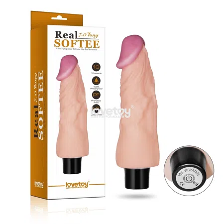 Consolador Vibrador REAL SOFTEE (7 pulgadas, 17,8 cm.)