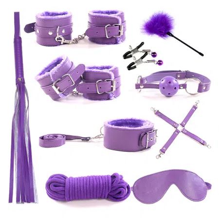 Set Sumisión de 10 piezas, BDSM bondage (morado)