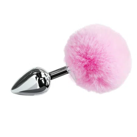 Cola de conejo juguete anal, color rosado