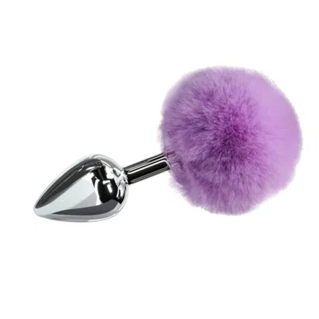 Cola de conejo juguete anal, color morado