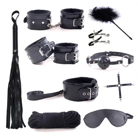 Set Sumisión de 10 piezas, BDSM bondage (negro)