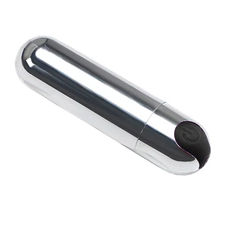 Mini bala vibradora USB, plateado y negro